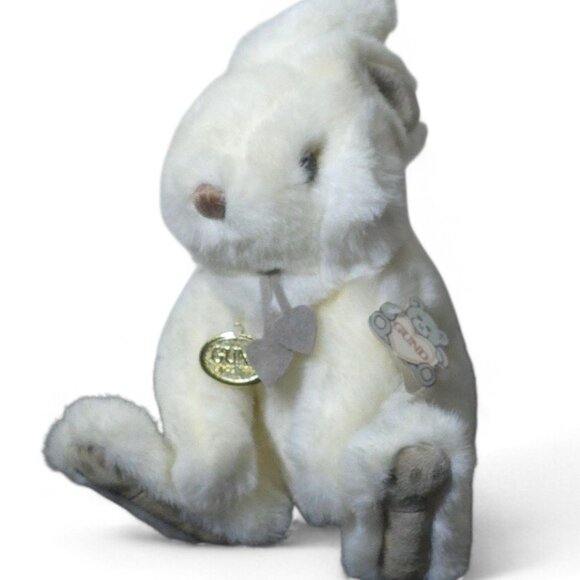 Gund Other - GUND White Bunny Plush Stuffed Rabbit Gold Heart Tag NWT Vintage Style Soft Toy